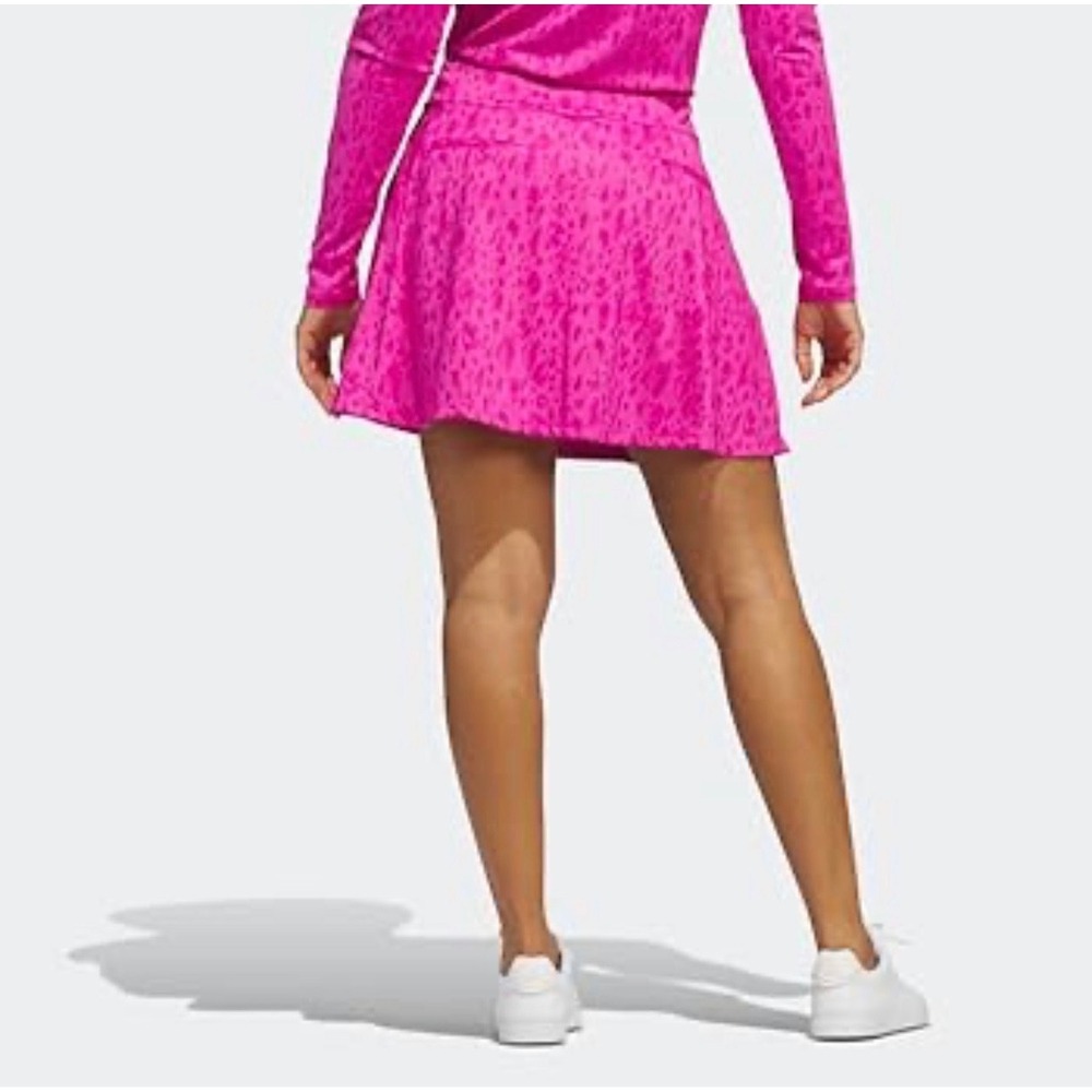 Adidas Womens Pink Cheetah Print Athletic Skort Tennis Golf Skirt Size S